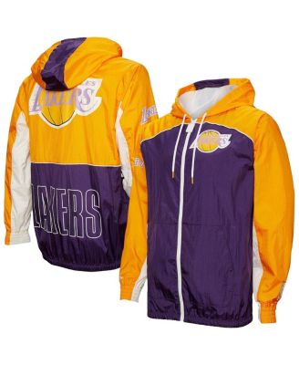 Мужская фиолетовая ветровка премиум-класса Big Shot на молнии Mitchell & Ness от Los Angeles Lakers Hardwood Classics