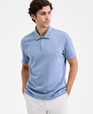 Мужская рубашка поло Alfani с микрорешеткой