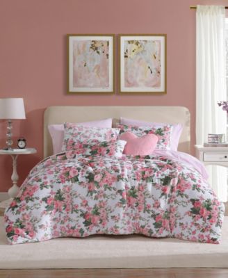 Винтажный плюшевый плед в цветочек от Betsey Johnson, 4 шт. Комплект постельного белья, два