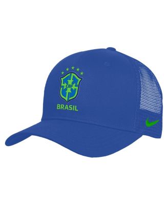 Мужская и женская кепка дальнобойщика Nike синего цвета с регулируемой посадкой для сборной Бразилии