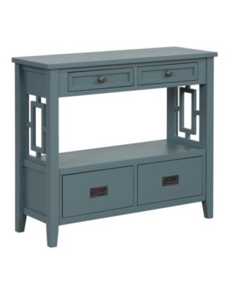 Консольный стол CASAINC 36" из сосны с 4 выдвижными ящиками и 1 полкой для хранения синий
