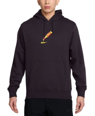 Мужская спортивная одежда Nike Club, флисовый пуловер с капюшоном и графическим принтом