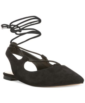 Franco Sarto Snap Lace-Up Ghillie Flats 