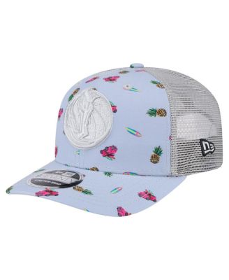 Мужская светло-голубая/серая кепка Dallas Mavericks Adventure Aloha с рисунком 9SEVENTY на эластичной застежке от New Era