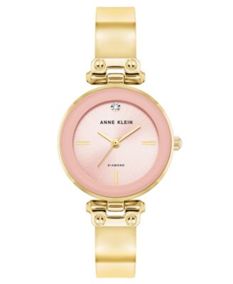 Женские кварцевые часы Anne Klein с круглым браслетом из розового и золотистого металлических сплавов, 28 мм