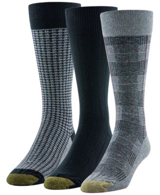 Мужские носки Saville Tweed Crew с усиленным носком из 3-х упаковок с золотым носком