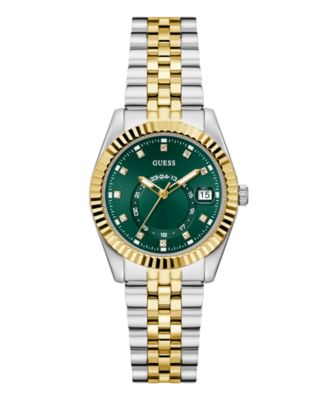 Женские часы Guess 34 мм, двухцветные, золотистые