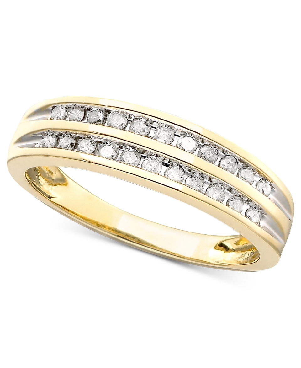 Diamond Ring, 10k Gold Channel Set Diamond Band (1/5 ct. t.w.)   Jewelry & Watches