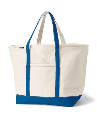 Очень большая холщовая сумка Lands' End с открытым верхом и 5 карманами