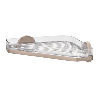 Самоклеящаяся угловая полка для душа IDesign с держателем бритвы