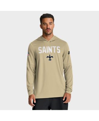 Легкая футболка с капюшоном Dri-FIT Nike Men's Gold New Orleans Saints Sideline Alt Pack