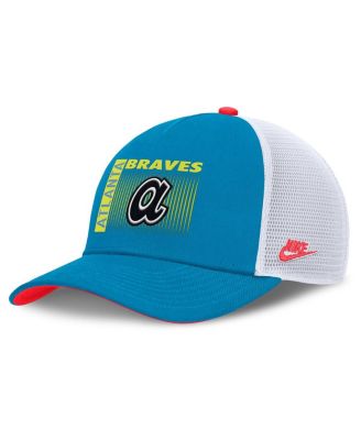 Мужская кепка дальнобойщика Nike бирюзового цвета Atlanta Braves Neon 90-х годов с регулируемой посадкой, синего цвета