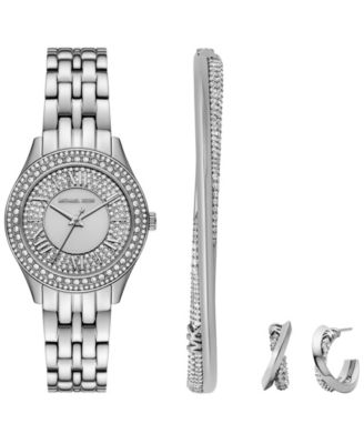 Женские часы Michael Kors Harlowe с тремя стрелками из нержавеющей стали серебристого цвета, 33 мм