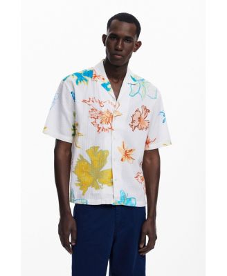 Мужская рубашка Desigual с коротким рукавом и листьями