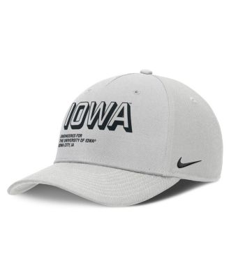 Мужская серая шляпа Nike Iowa Hawkeyes 2025 с регулируемой посадкой по бокам и защипами от пыли серого цвета