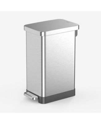 Мусорное ведро Qualiazero объемом 50 л / 13,2 галлона из нержавеющей стали с кольцевым вкладышем