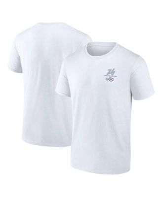 Мужская белая футболка Fanatics Milano Cortina, посвященная зимним Олимпийским играм 2026 года в Милане.