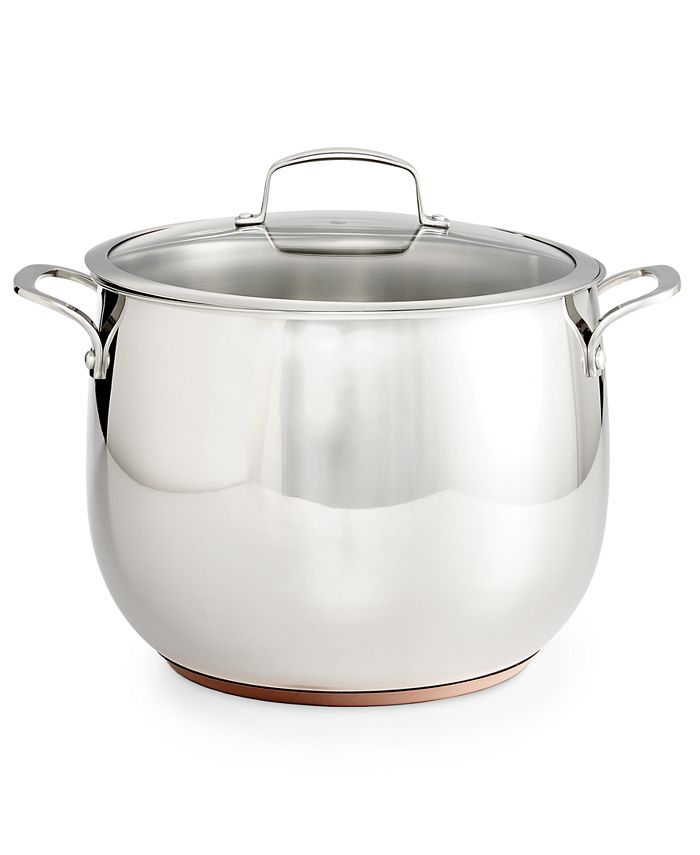 Belgique Copper Bottom 12-Qt. Stockpot with Lid, Created for Macy's ...