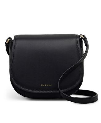 Мини-сумка через плечо Radley London Liverpool Gardens из гладкой кожи с откидной крышкой черного цвета