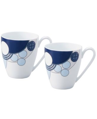 Набор из 2 кружек Noritake Frank Lloyd Wright Imperial Cabaret Blue, 10 унций.