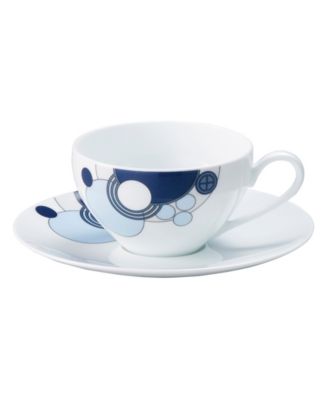 Чашка Noritake Frank Lloyd Wright Imperial Cabaret Blue, 7 унций, с блюдцем
