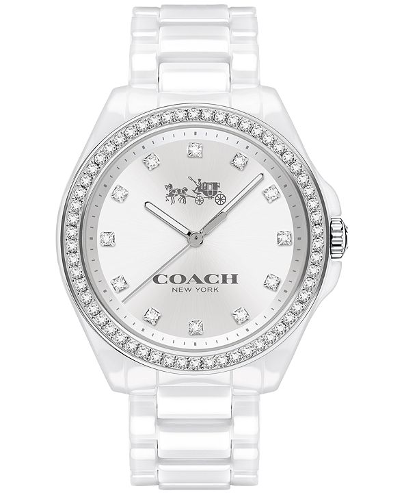 COACH WOMEN'S TRISTEN WHITE CERAMIC BRACELET WATCH 36MM 14502499
