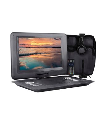 Портативный телевизор Trexonic с диагональю 14,1 дюйма + DVD-плеер с поворотным TFT-LCD экраном и входами USB, SD, AV, HDMI черного цвета