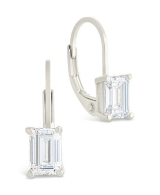 Французские серьги-клипсы Sterling Forever из стерлингового серебра изумрудной огранки серебро