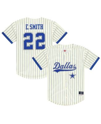 Мужская бейсбольная майка Mitchell & Ness Emmitt Smith Cream Dallas Cowboys с надписью и номером, сетчатая, на пуговицах