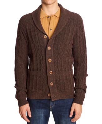 Мужской кардиган с шалевым воротником в стиле Пейсли и серый, коричневый