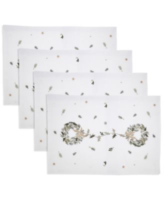 Салфетка-венок с вышивкой Saro Lifestyle, набор из 4 предметов