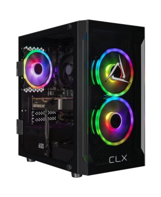 Игровой ПК CLX Set - 6-ядерный процессор AMD Ryzen 5 8400F с тактовой частотой 4,2 ГГц, 16 ГБ оперативной памяти DDR5, видеокарта GeForce RTX 5050, 8 ГБ GDDR6, 1 ТБ SSD, Wi-Fi, Windows 11 Home, 64-разрядная версия, черный