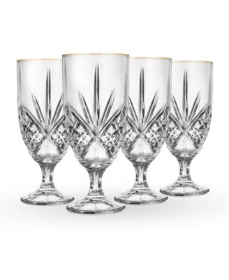 Бокалы для чая со льдом Godinger Dublin в золотой оправе, набор из 4 бокалов для чая со льдом