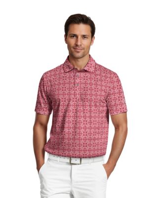 Мужская многослойная рубашка-поло для гольфа с коротким рукавом и принтом 