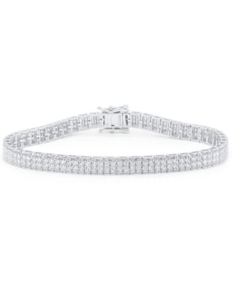 Браслет с бриллиантами, выращенными в лаборатории Forever Grown Diamonds (весом 3 карата) из чистого серебра (также из серебра с позолотой 14 карат) серебряный