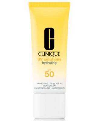 Увлажняющий солнцезащитный крем Clinique UV Solutions SPF 50 с гиалуроновой кислотой, 1,3 унции, без цвета