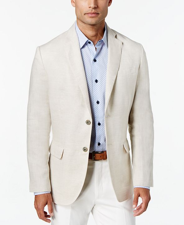 Tasso Elba Men's 100% Linen 2-Button Blazer, Created for Macy's