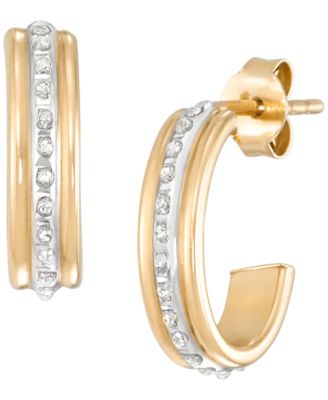 Женские серьги Macy's, 0,01 ct, позолота 18k, желтые