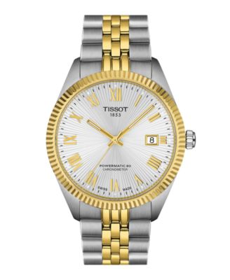 Мужские часы Tissot Ballade Powermatic 80 COSC с двухцветным браслетом из нержавеющей стали 39 мм
