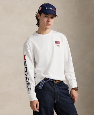 Футболка Polo Ralph Lauren Men's Team USA из джерси с графическим рисунком белого цвета