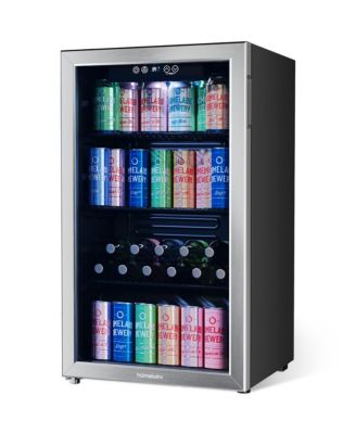 Мини-холодильник hOmeLabs для напитков на 120 банок со стеклянной дверцей, 3,2 кубических фута