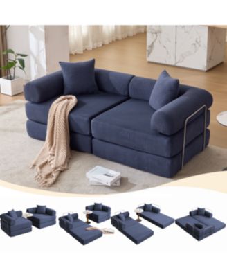 Модульный диван-кровать Streamdale Furniture для квартиры, Раскладной диван-кровать, Синий