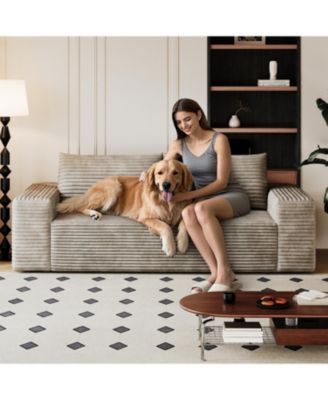 Streamdale Furniture Camel 63" Вельветовый диван с глубоким сиденьем Loveseat Сборка не требуется