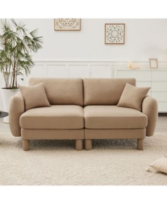 Streamdale Furniture Boucle 2-местный диван-раскладушка с подлокотниками, Кофейный