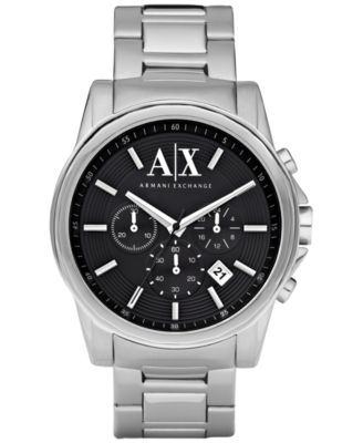 armani exchange stainless steel watch