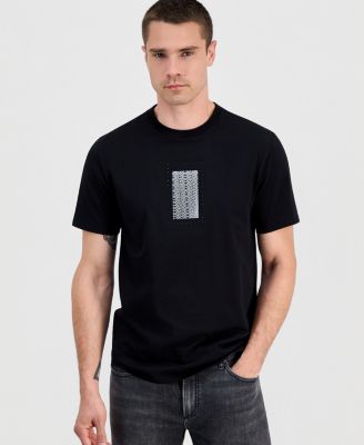 Мужская футболка с круглым вырезом и заклепками с логотипом KARL LAGERFELD PARIS, черная