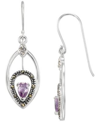 Женские серьги Macy's с марказитом и аметистом, фиолетовые