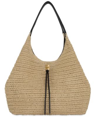 Большая сумка-тоут Rebecca Minkoff Darren Signature Carryall коричнево-бежевого цвета