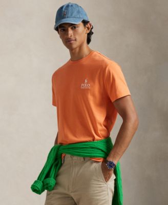 Мужская футболка Polo Ralph Lauren с графическим логотипом оранжевого цвета