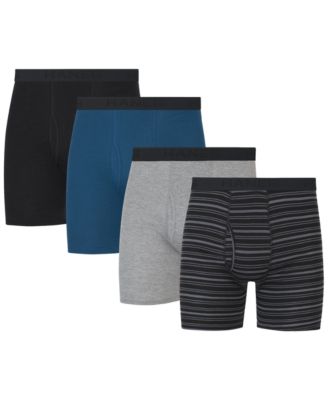Мужские боксерские трусы-боксеры Hanes из хлопка Ultimate, 4 упаковки multi
